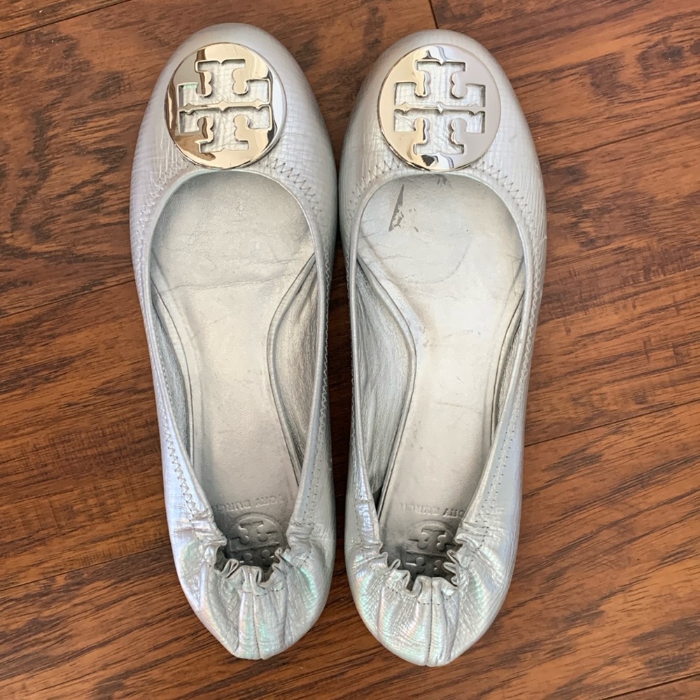 Tory Burch Silver Flats